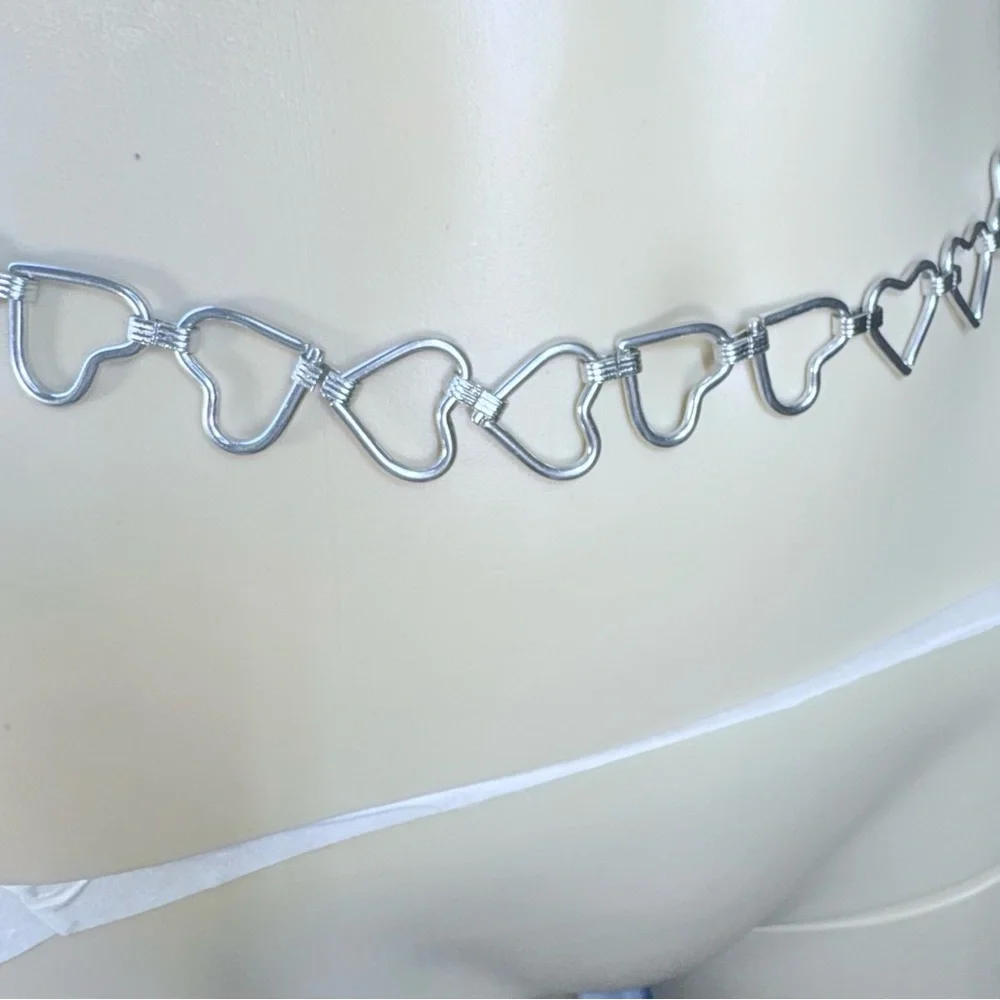 Silver Heart Chain Belt